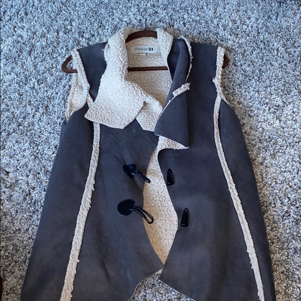 Forever 21 Faux Suede and Faux Shearling vest